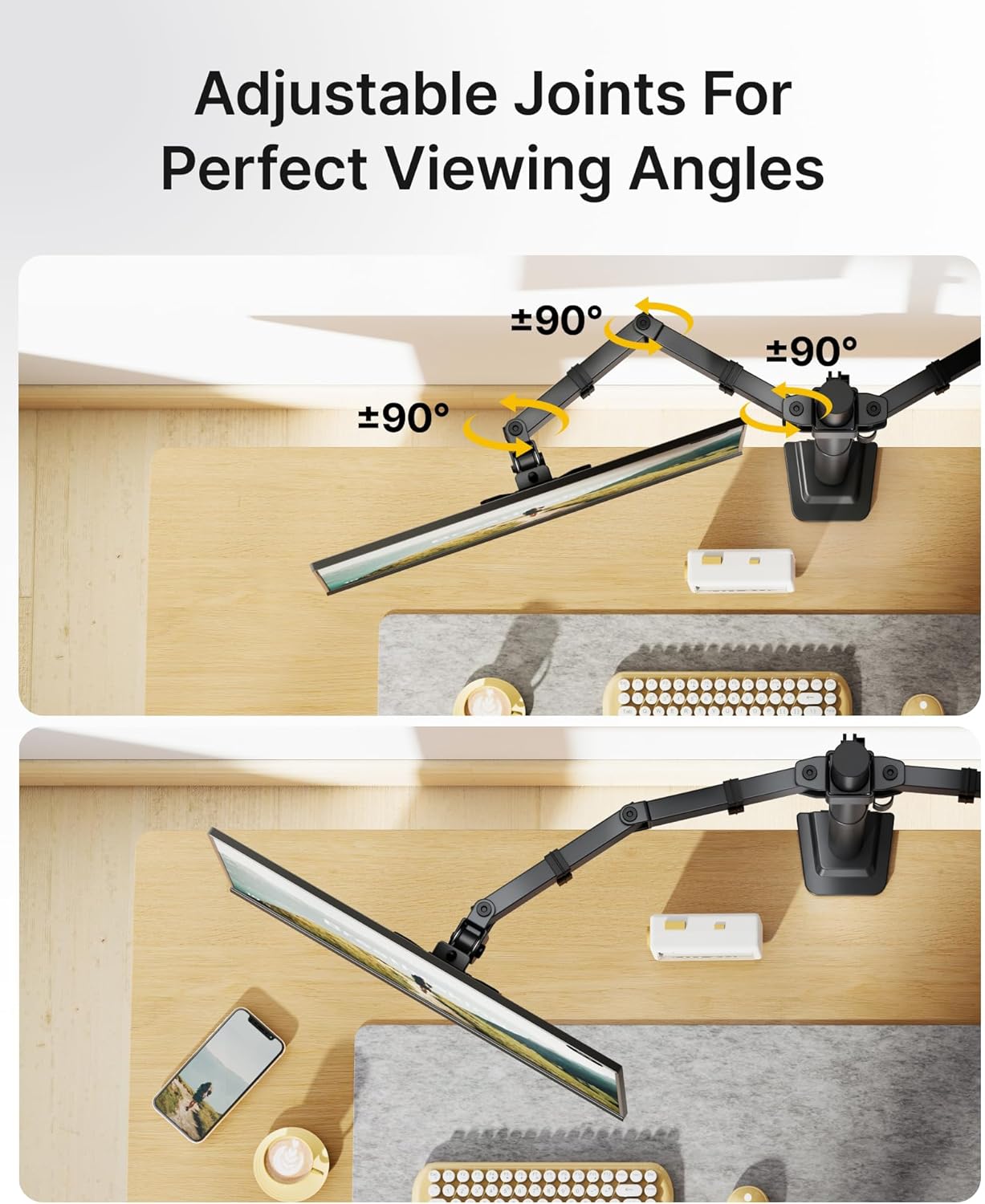 monTEK Dual Monitor Stand for 17"–32" Screens, Heavy-Duty Monitor Desk Mount Holds up to 22 lbs per Arm, Fully Adjustable with Clamp & Grommet Base, VESA 75/100mm