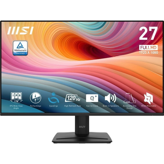 MSI Pro PRO MP275 E2 27" Class Full HD LCD Monitor - 16:9 - Matte Black - 27" Viewable - In-plane Switching (IPS) Technology - 1920 x 1080 - 16.7 Million Colors - Adaptive Sync - 300 Nit - 1 ms - 1...