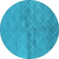 thumbnail image 1 of Ahgly Company Indoor Round Oriental Light Blue Industrial Area Rugs, 5' Round, 1 of 4
