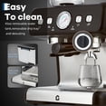 thumbnail image 7 of EastVita Stainless Steel Espresso Machine With Grinder And 20 Bar Pressure 2.8 Litre Removable Water Tank Latte/Cappuccino Milk Frother And Steam Wand, 7 of 7