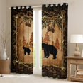 thumbnail image 2 of Homewish Wild Animal Bear Black Out Curtains,Western Cowboy Tribal Curtains Pack of 2 (42x63 Each),Rustic Farmhouse Cabin Bedroom Curtains For Kids,Luxury Bedroom Decor, 2 of 6