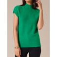 thumbnail image 2 of DARING DIVA Women's Mock Neck Casual Cap Sleeve Knit Tank Tops M Green, 2 of 6
