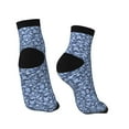 thumbnail image 2 of Women Men Athletic Socks Navy Digital Blue Camouflage Cushioned Quarter Ankle Socks, 2 of 7
