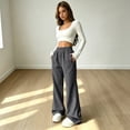 thumbnail image 6 of Wide Leg Sweatpants Women Baggy Lightweight Elastic High Waisted Sweat Pants Baggy Joggers for Lounge Workout Petite Palazzo Pants, 6 of 7