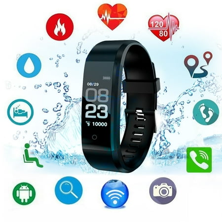 Smart Band Bracelet Sport Fitness Tracker 0.96in TFT Display Heart Rate Sleep Monitor Call Reminder Pedometer Wristband Watch for Android (Best Sleep Cycle App Android)