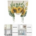 thumbnail image 6 of Summer Sunflowers Tie Up Curtains for Window, Thermal Insulted Balloon Shade Adjustable Rod Pocket Curtains Valance Panels for Kitchen Bathroom Cafe 42 x 54 Watercolor Floral Botanical Retro, 6 of 6