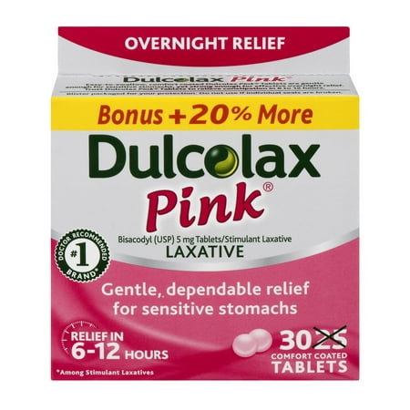 Dulcolax Pink Laxative Tablets Overnight Relief - 30 CT25.0 (Best Laxative To Lose Weight Overnight)