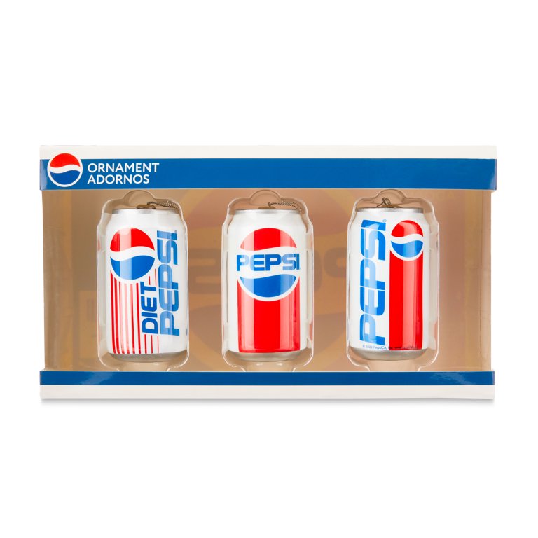 Pepsi 3 Pack Decoupage Holiday Ornament Set, 4 inches Tall