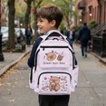 thumbnail image 6 of Xixirimido Cute Capybara Milk Tea Print Kids School Backpack, 17" Large Capacity Bookbag, Multi Pockets School Bag for Girls Teens Preschool Elementary Middle High School, 6 of 8
