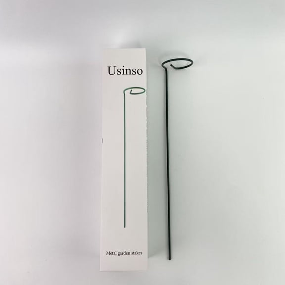Usinso Metal garden stakes,Plant Stakes,Plant Support Stakes for Two Sizes(16 or 32 Inches),Plant Stakes for Outdoor Plants (Green)