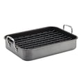 thumbnail image 1 of Rachael Ray 87657 Brights Hard Anodized Nonstick Roaster/Roasting Pan with Rack - 16 Inch x 12 Inch, Gray, 1 of 2