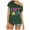 Army Green, variant on Xmyrz 80S Outfit For Women Vintage 80S Theme Party Disco Off Shoulder Shirts Short Sleeve Retro Neon Tees
