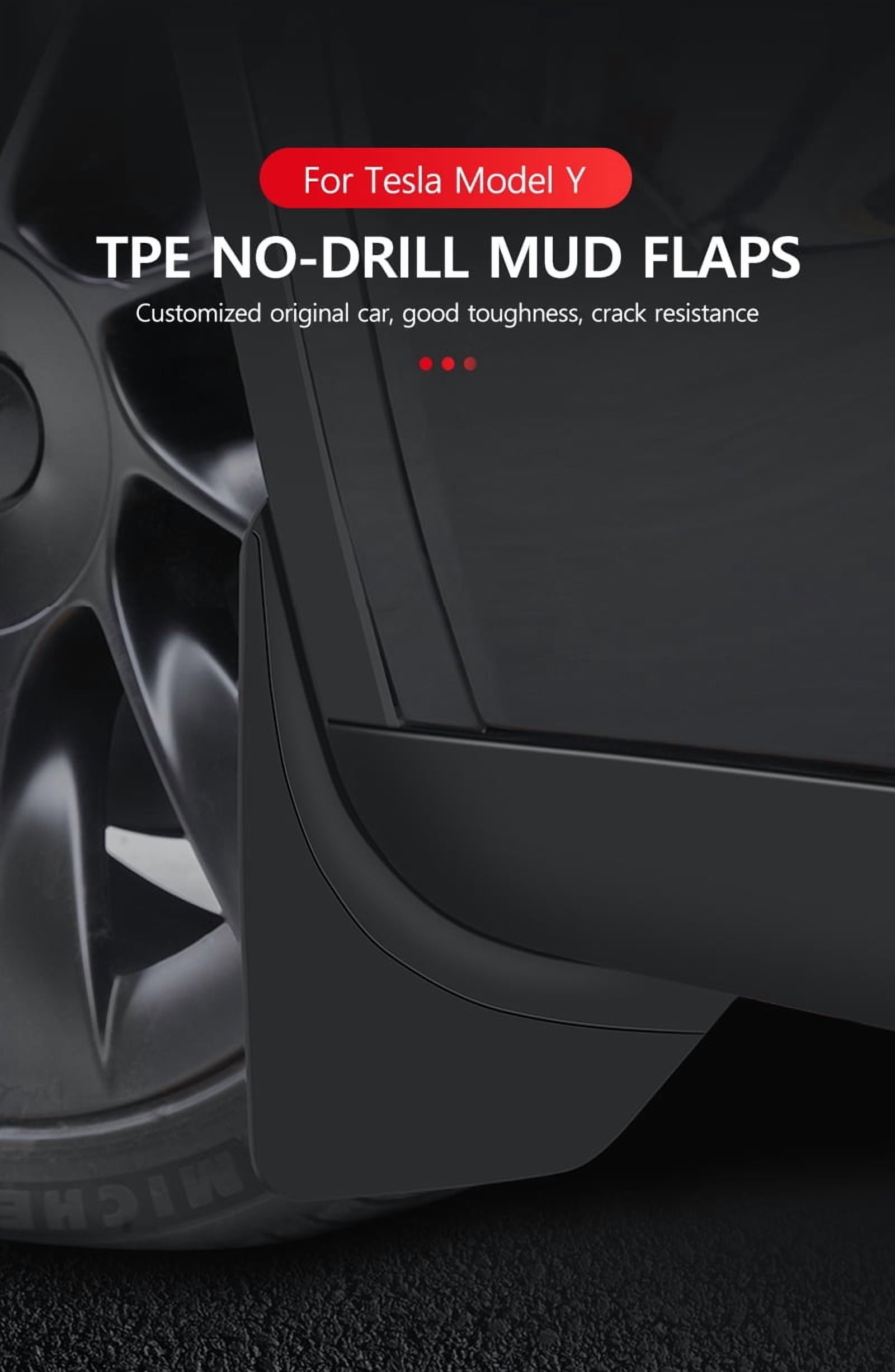 TPE Mud Flaps For Tesla Model Y 3 Highland Car Wheel Splash Guards MudFlaps for Model Y 2024-2020 Model 3 2021-2023 2024