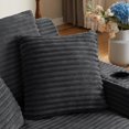 thumbnail image 3 of VEPXXP 66" Oversized Chaise Lounge Chair, Boneless Corduroy Lounge Chair with Cup Holders Side Pockets Pillows, Cozy Reading Sofa Bed Sleeper Couch for Living Room, No Assembly, Dark Grey, 3 of 6
