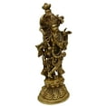thumbnail image 2 of Tensona 15 Inch Brass Krishna Statue Idol sculpture Murti Kanha for Home Temple Religious Decor God Idols Size 38x15x11 cm, 2 of 2