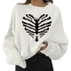 thumbnail image 1 of Gibobby Sudaderas con cremallera Sudaderas de Halloween para mujer, camiseta informal de manga larga con cuello redondo y estampado, , Top, sudaderas largas de lana para mujer(Blanco, XXL), 1 of 3