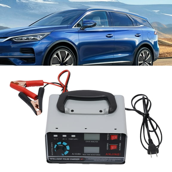 18*14.5*7cm Metal Heavy Duty Smart Car Battery Charger Automatic Pulse Repair Trickle 12.6V/24V