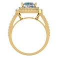 thumbnail image 4 of 2.07 ct Princess Cut Blue Moissanite with Simulated Diamond Halo Accents 14K Yellow Gold Womens Engagement Ring, 4 of 5