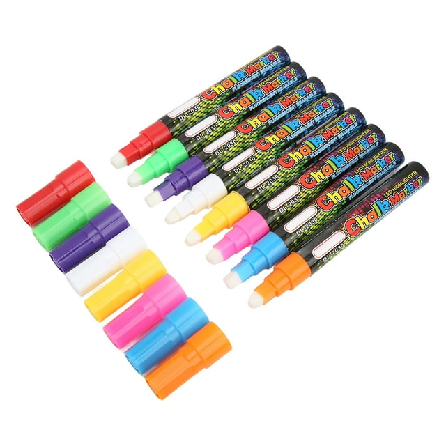 8Pcs Liquid Chalk Marker Pen, 8 Colors Erasable Chalkboard Pen For School, Menu Board & Car Window Glass