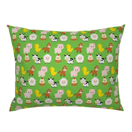 Farm Animals Baby Nursery Decor Cow Horses Chickens Pillow Sham By