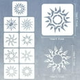 thumbnail image 2 of 9 Pcs Tattoo Stencil - 5.9x5.9inch 9 Styles Reusable Sun Pattern Drawing Template DIY Craft Decoration Stencil for DIY Painting on Wood Wall Fabric Paper Furniture, 2 of 9