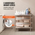 thumbnail image 5 of VEVOR 24 x 36 x 36 Inch Stainless Steel Work Table, Commercial Food Prep Worktable Heavy Duty Prep Worktable, Metal Work Table with Adjustable Height for Restaurant, Home and Hotel, 5 of 9