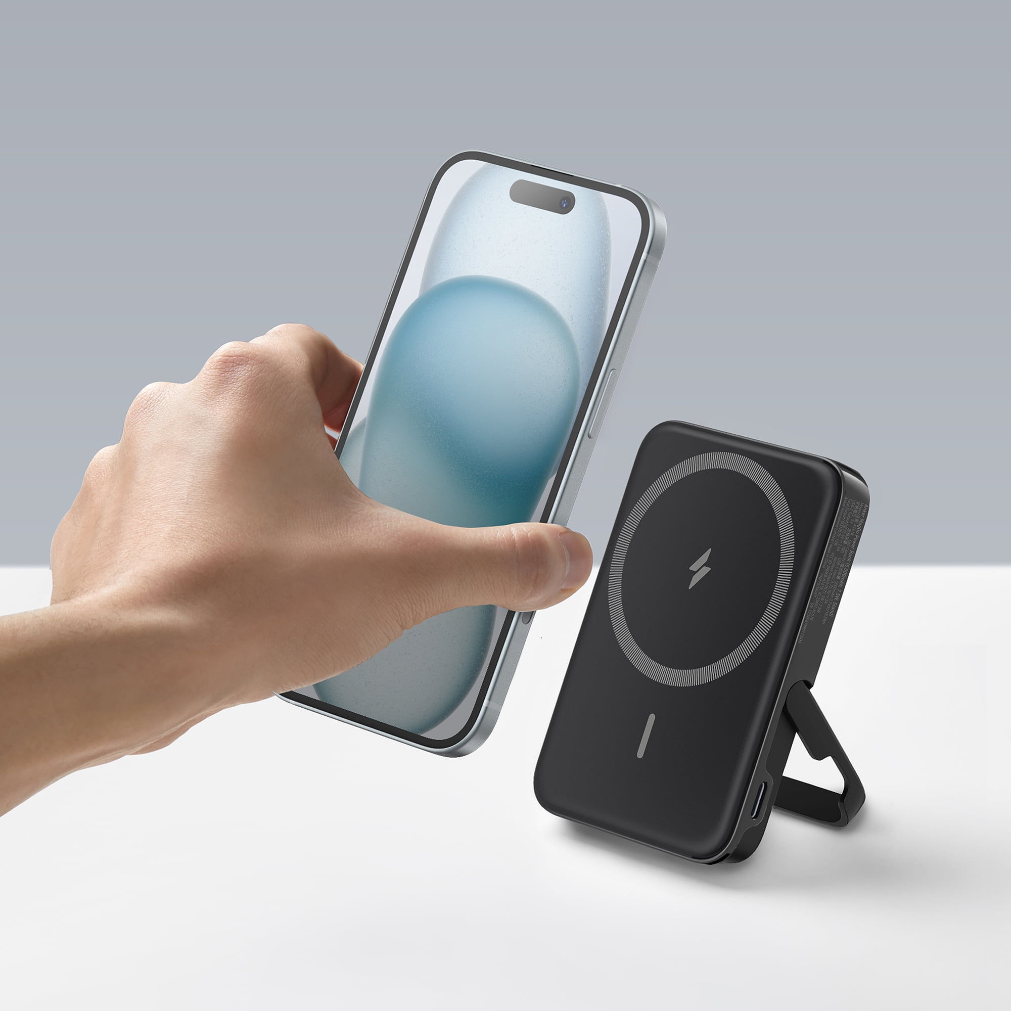 Anker MagGo 5,000mAh Magnetic Battery Pack with Stand, 7.5W Wireless Charger