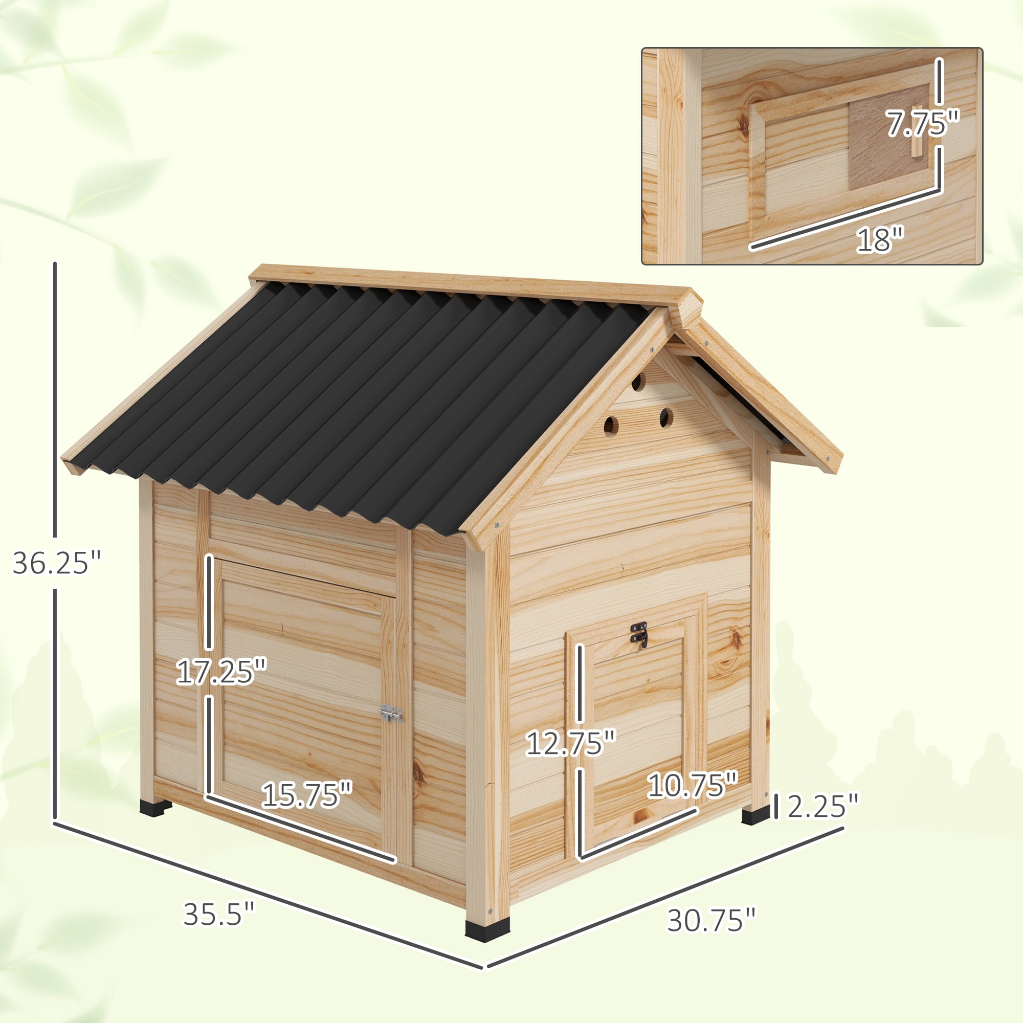 Pet Coop, Wooden House with Openable Roof