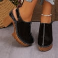 thumbnail image 3 of Pandaie Sabots à Plateforme pour Femmes, Mules à Talons Hauts Épais, Sandales à Bout Rond, à Enfiler, Claquettes, Largeur Grand, Confortables, Escarpins Décontractés, Chaussures, Noir, Taille 6, 3 of 9