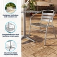 thumbnail image 5 of Flash Furniture 27.5'' Square Aluminum Indoor-Outdoor Table Set with 4 Slat Back Chairs, 5 of 14