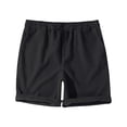 thumbnail image 5 of Mens Retro Corduroy Shorts Summer Casual Adjustable Elastic Waist Solid Color Comfortable Trousers with Pockets Black S, 5 of 5