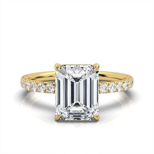 beryl_creation 2.00 Ct Emerald Cut White Diamond Christmas Thanksgiving Engagement Wedding Solitaire Ring For Women's 14K Yellow Gold Plated 925 Sterling Silver -7