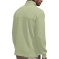 thumbnail image 5 of LNZGNM Green Shirts for Men Stand-Up Collar Breathable Solid T-Shirts Lightweight Quarter Zip Long Sleeve Sweatshirt Athletic Workout Tops,Light Green 2XL, 5 of 5