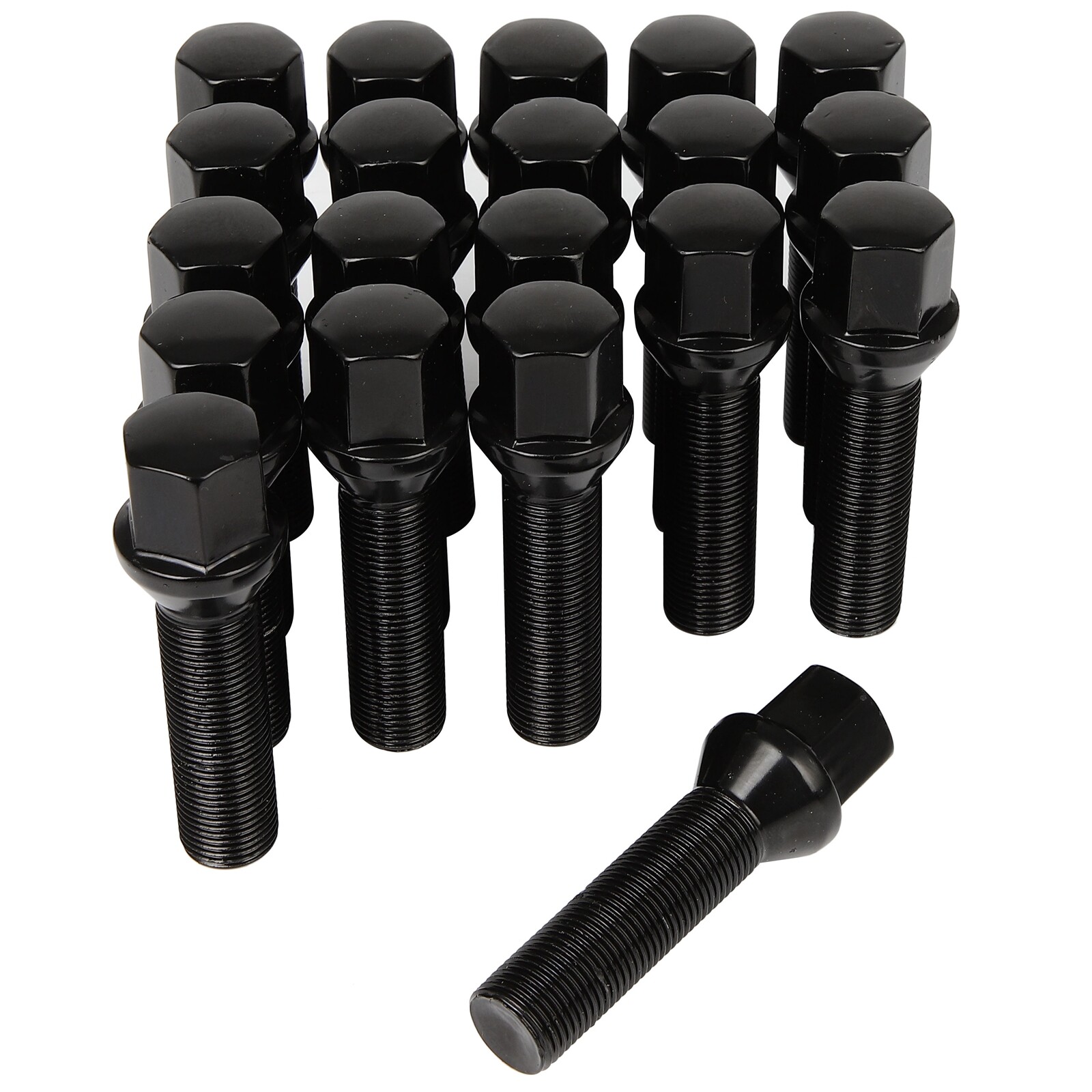 ECCPP 14x1.25 Wheel Lug Bolts 20pcs Wheel lug nuts Black Thread pitch 14x1.25 for 2018-2023 for BMW 530e xDrive 2016-2016 for BMW Alpina B6 Gran Coupe 2018-2018 for BMW 540d xDrive