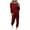 Wine, variant on Lindreshi Sweatsuits 2pcs Sets Womens Women Loose Two-Piece Sets Solid Long Sleeve Tops Vest Casual Pants Sweatsuit