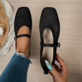 thumbnail image 2 of SuTry Women's Square Toe Mesh Flats Slip On Breathable Knit Mary Jane Style Adjustable Buckle Strap Lightweight Comfortable Casual Walking Shoes(39), 2 of 8
