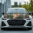 thumbnail image 2 of Uorisanigo Car Hood Cover Elastic Fabrics Can be Washed Fabric Car Hood Cover Protection for Cars Hoods Decoration and Protection Covers, Camo Hunting Deer American Flag, 2 of 7