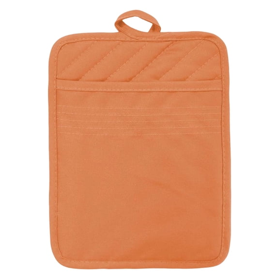 Pot Holders with Pocket,Cotton Hot Pads for Kitchen Counter Table,7 X 9 inch Pocket Pot Holders,Heat-Resistant Potholder,Multipurpose Hot Pads,Washable Oven Mitts,for Kitchen Baking Cooking,Orange
