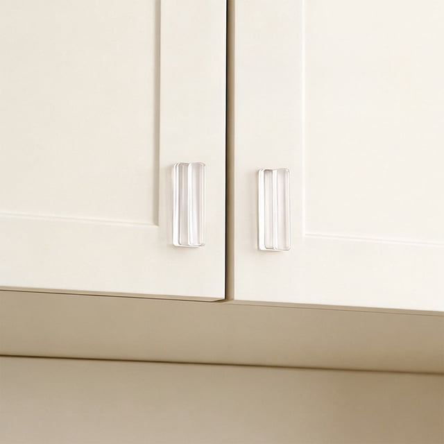 Drawer Pull Handle Transparent Plastic Construction Easy Installation for Cabinet, Drawer, Closet, Furniture Use