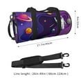 thumbnail image 4 of Xecao Astronaut print Round Travel Duffel Bag is a foldable gym bag with an inner pocket, perfect for travel sports, 4 of 8