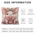 thumbnail image 6 of COMIO Pig Throw Pillow Cover Farm Animal Funny Cute Piggy Wearing Leopard Bandana Pillow Cases Home Decorative Cushion Cover for Bed Sofa Pink,2 pcs White, 6 of 6
