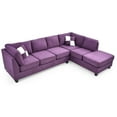 thumbnail image 4 of Maklaine Modern / Contemporary Microsuede Sectional in Purple, 4 of 4