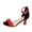 A Red, variant on Women Trendy Sandals Low Short Heels Open Toe Ankle Strap Block Heel Party Dress Wedding Pump Shoes Indoor Outdoor Shoes Khaki 36