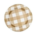 thumbnail image 6 of Efavormart 10 Pack | 13" Gold / White Buffalo Plaid Disposable Serving Trays, Round Checkered Sunray Cardboard Charger Plates - 350 GSM, 6 of 10