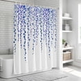 thumbnail image 6 of Navy Blue Polka Dots Shower Curtain, Waterproof Shower Curtains for Bathroom, Vintage Abstract Art Watercolor Washable Fabric Bathtub Curtain Set Bath Decor with 12 Hooks 72"x78", 6 of 8