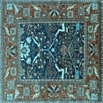 thumbnail image 1 of Ahgly Company Indoor Square Oriental Light Blue Industrial Area Rugs, 8' Square, 1 of 4