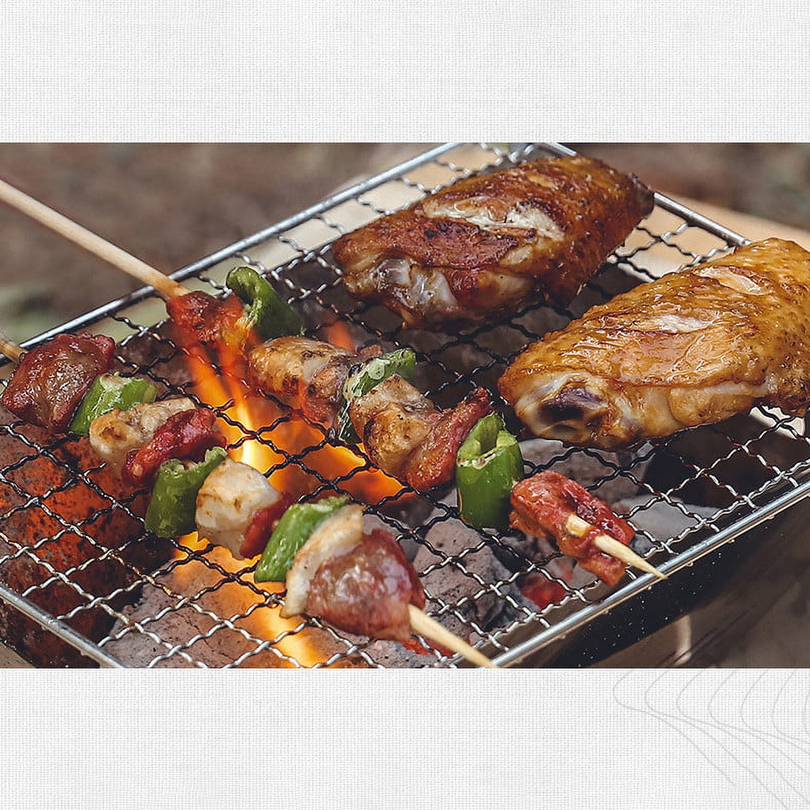 100Fens Portable Charcoal Grill Stainless Steel - Lightweight Folding Travel Grill For Backyard Outdoor Camping Picnic