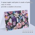 thumbnail image 3 of Yayeee Toggle Light Switch Wall Plate 3-Gang 6.37"x4.48" Decorative Outlet Cover, Pink and Purple Flowers, 3 of 7