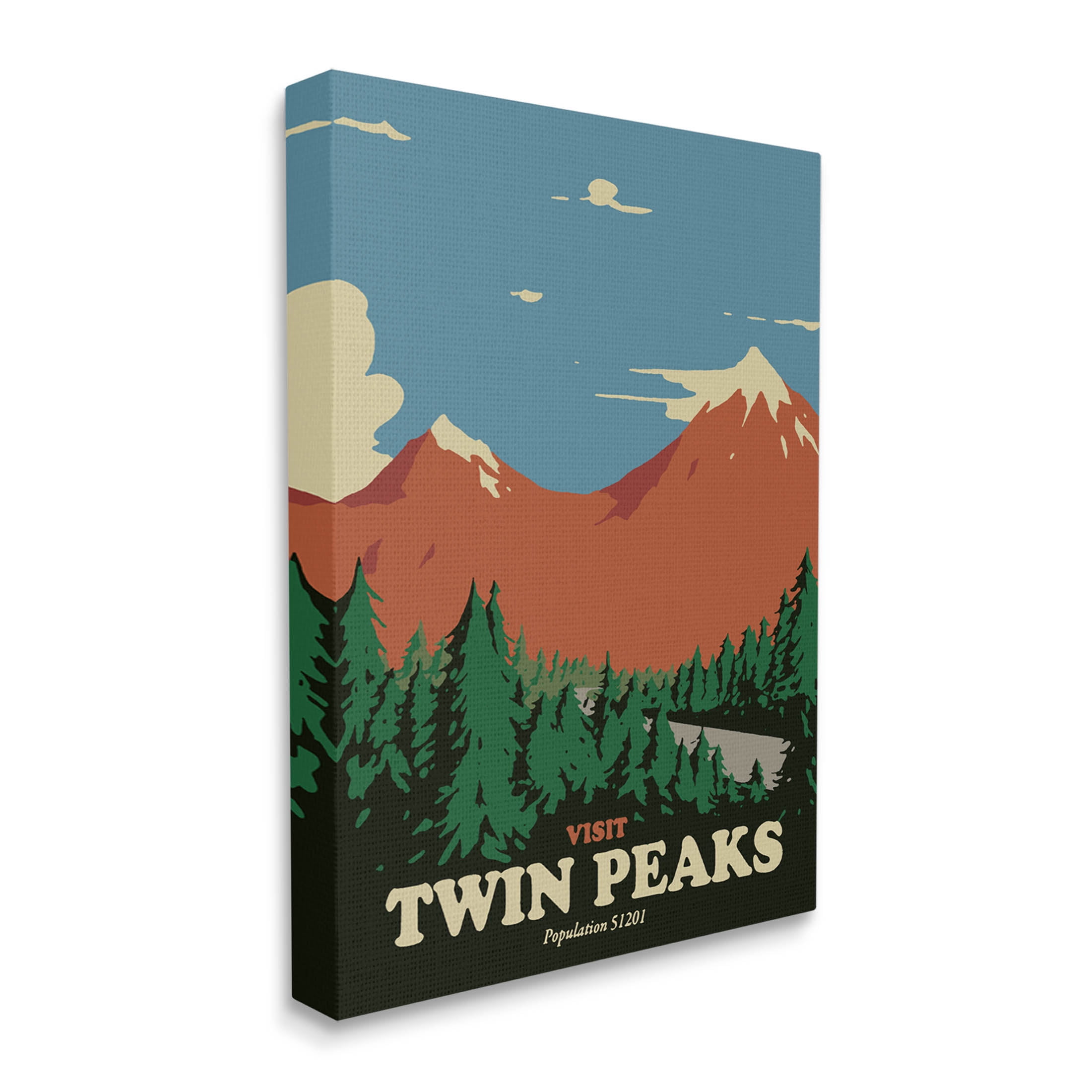 Stupell Industries Visit Twin Peaks Mountain Landscape Graphic Art Gallery Wrapped Canvas Print Wall Art, Design by Matheus Lopes Castro