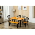thumbnail image 6 of Boraam Shaker Dining Height Backless Wood Dining Room Bench - Black/Oak Finish, 6 of 7